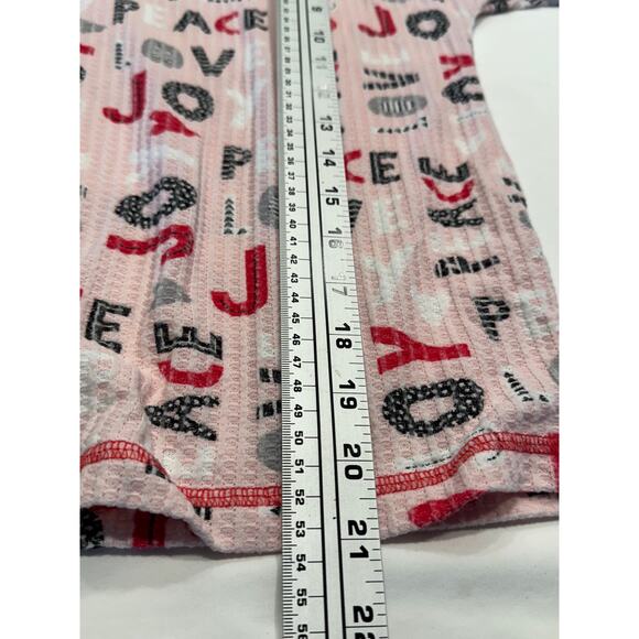 PJ Salvage Peace Love Joy Thermal Ski Jammie Set Size XS Blush Pink - Picture 12 of 16